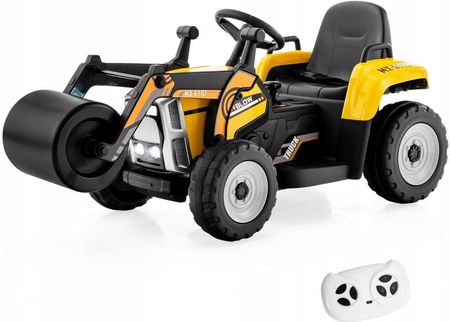 Costway Elektryczny Samochód Traktor Z Walcem Drogowym Żółty