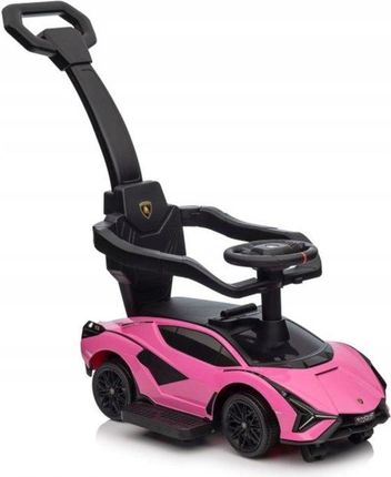 Leantoys Jeździk Pchacz Autko Samochód Dla Dziecka 3W1 Lamborghini Światła Led Usb Różowy