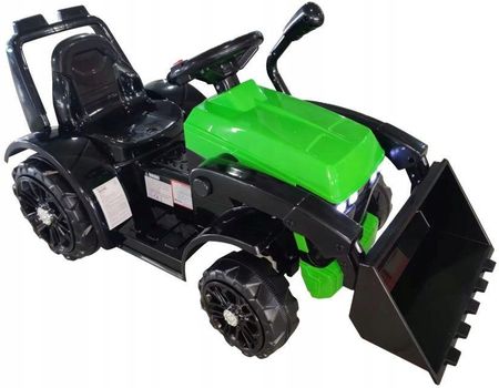 Lean Toys Traktor Auto Pojazd Na Akumulator Światła Led Audio Mp3 + Pilot Łyżka Zielony