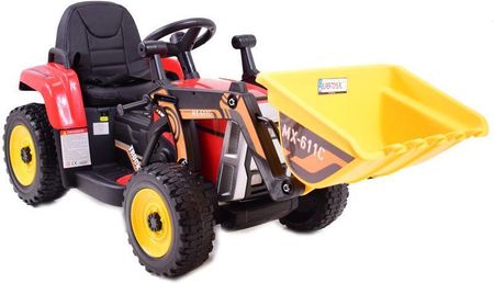 Super-Toys  Traktor Blow Na Akumulator Z Łyżką Miękkie Koła Miekkie Siedzenie Pilot/Xmx611-Digger Czerwony