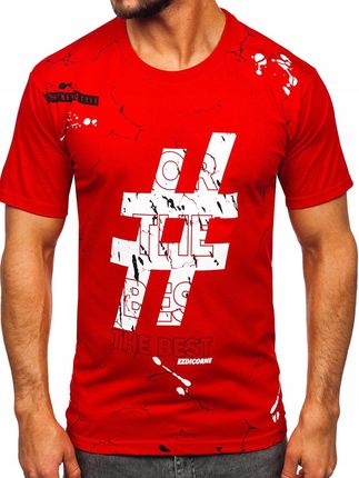 T-shirt Koszulka Męska Czerwona 14728 Denley_m
