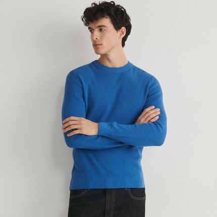 Reserved - Bawełniany sweter - Niebieski
