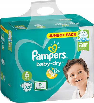 Pampers Baby-Dry 6 pakiet Jumbo+ 62 szt.