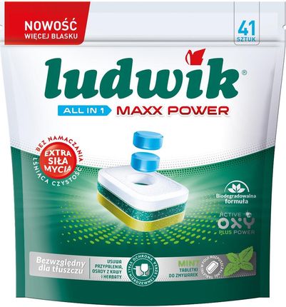 Ludwik All In 1 Maxx Power Tabletki Do Zmywarek Miętowe 41 Szt.
