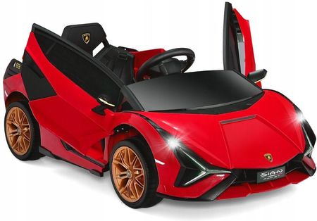 Costway Samochód Elektryczny Lamborghini Dla Dzieci Z Światłami Led Pilot Czerwony