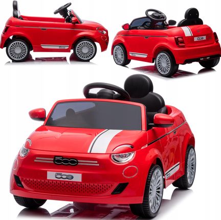 Coil Auto Na Akumulator Pilot Cabrio Fiat 500 Led Dla Dzieci Muzyka Czerwony