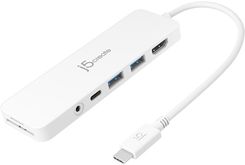 J5 Create Stacja dokująca j5create USB-C Multi-Port Hub with Power Delivery 1xHDMI/2xUSB 3.1/1xUSB-C/Card Reader/1x3.5mm audio/mic combo j (JCD373N)