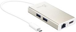 J5 Create Stacja dokująca j5create USB-C Multi-Adapter - HDMI™/Ethernet/USB 3.1 HUB/PD 2.0 1x4K HDMI/2xUSB 3.0/1xRJ45 Gigabit; kolor biały (JCA374N)