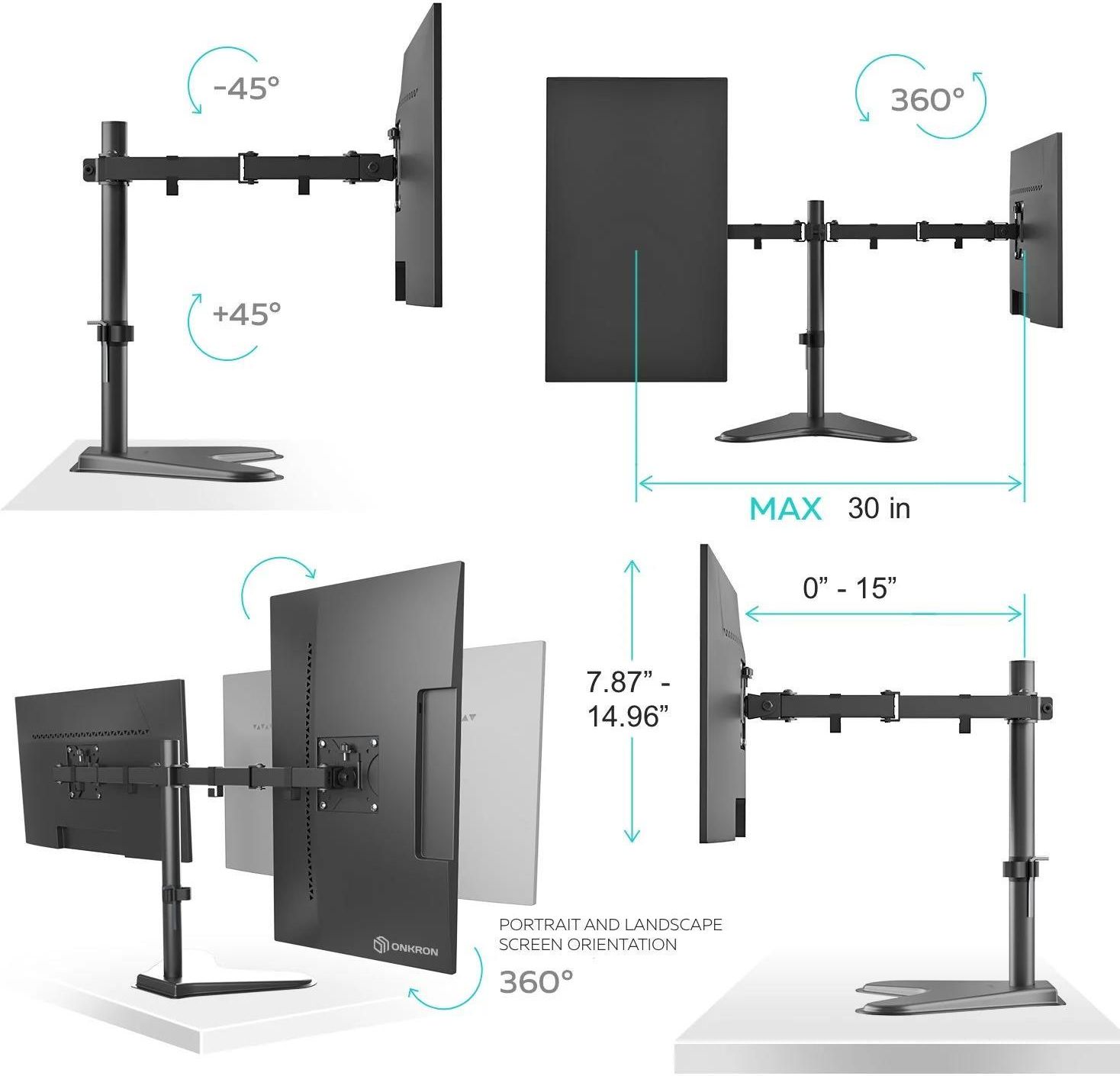 Onkron Stojak Na Dwa Monitory 13-32 D221Fs Czarny - Opinie i ceny na ...