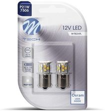 M-Tech Żarówka Samochodowa MTECLB112W P21W SMD 2835 1,32W 12V Zimna Biel