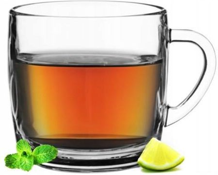 Szklanka na herbatę z uchem przezroczysta 310 ml