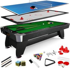 Zdjęcie Stół Bilardowy Spływowy Vip Extra 9 Ft Czarno Zielony Z Nakładką Ping-Pong Cymbergaj - Białystok