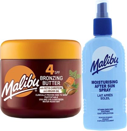 Malibu Przyspieszacz Opalania SPF4 300ml + Balsam W Sprayu Po Opalaniu 200ml