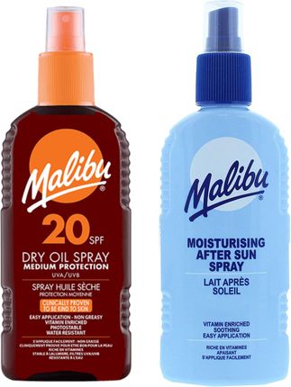 Malibu SPF20 Olejek Brązujący 200ml + Balsam W Sprayu Po Opalaniu 200ml