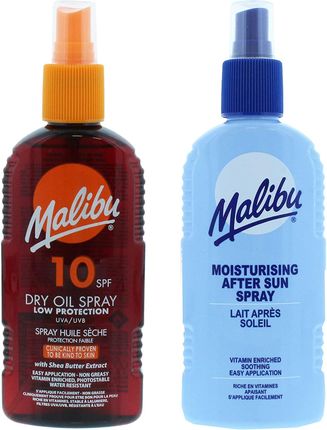 Malibu SPF10 Olejek Brązujący 200ml + Balsam W Sprayu Po Opalaniu 200ml