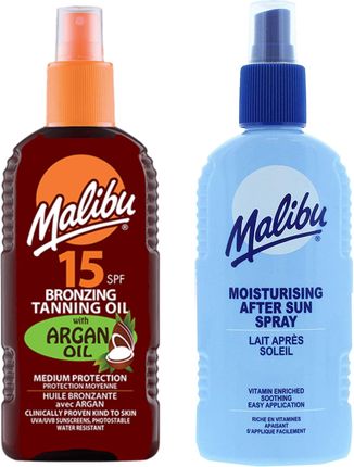 Malibu Olejek Arganowy SPF15 200ml + Balsam W Sprayu Po Opalaniu 200ml