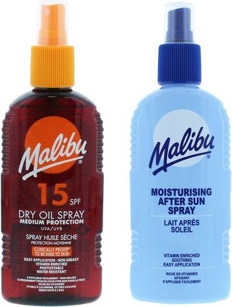 Malibu SPF15 Olejek Brązujący 200ml + Balsam W Sprayu Po Opalaniu 200ml
