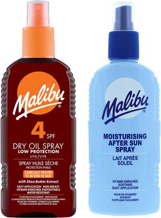 Malibu SPF4 Olejek Brązujący 200ml + Balsam W Sprayu Po Opalaniu 200ml