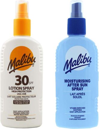 Malibu SPF30 Wodoodporny Spray 200ml + Balsam W Sprayu Po Opalaniu 200ml