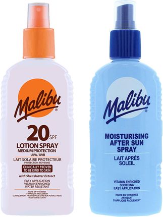 Malibu SPF20 Wodoodporny Spray 200ml + Balsam W Sprayu Po Opalaniu 200ml