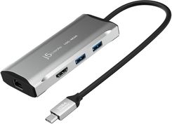 J5 Create 4K60 Elite USB-C 10Gbps Travel Dock 1x4K HDMI/2xUSB 3.1/1xUSB-C/1xRJ45 Gigabit kolor srebrny JCD392-N (JCD392N)
