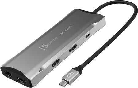 J5 Create 4K60 Elite USB-C Triple-Monitor 10Gbps Mini Dock 2x4K HDMI/1xDisplay Port/2xUSB 3.1/2xUSB-C/Card Reader/1xRJ45 Gigabit kolor (JCD397N)