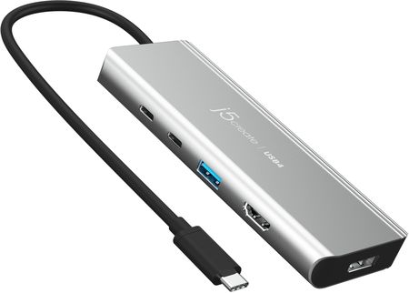 J5 Create USB4® Dual 4K Multi-Port Hub 1x4K HDMI/1xDisplay Port/1xUSB 3.2/2xUSB-C/ kolor srebrny JCD401-N (JCD401N)