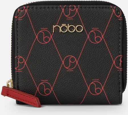 Mały portfel Nobo z monogramem czarno-czerwony