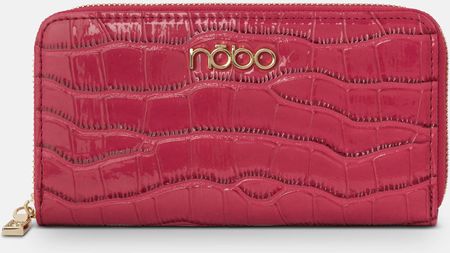 Duży portfel Nobo croco różowy