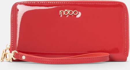 Duży lakierowany portfel Nobo czerwony
