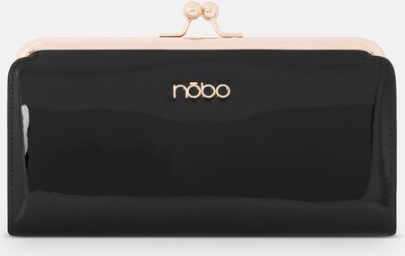 Lakierowany portfel Nobo z biglem czarny