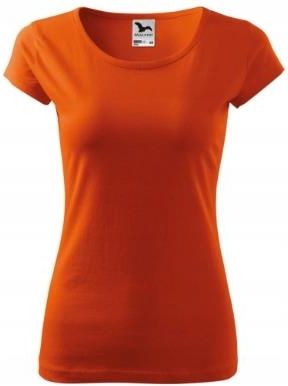 Ekskluzywna Koszulka Damska Bawełniana PURE Pomarańczowa roz. L