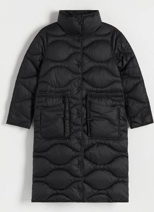 Reserved - Pikowany płaszcz ze stójką - Czarny