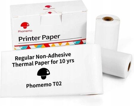 Papier Biały Wkład Wkłady 3x Rolka 53mm 53 mm do Phomemo T02 / M02 PRO / M02X / Q12-RM10