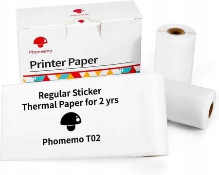 Papier Biały Samoprzylepny Wkład Wkłady 3x Rolka do Phomemo T02 / M02 PRO / M02X / Q12-RMS2