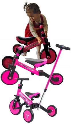 Milly Mally Rowerek Biegowy 4W1 Trójkołowy Rower  Pink Dziecięcy