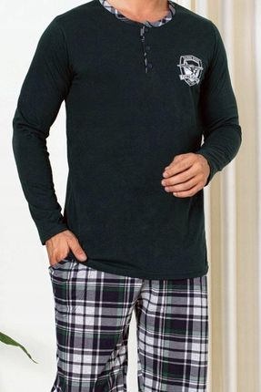 Piżama męska klasyczna na prezent długi rękaw długie spodnie bawełna XL