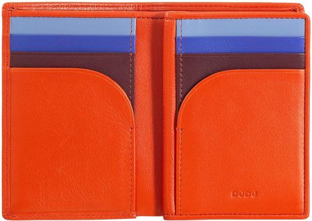 Portfel męski DUDU, małe etui na karty kredytowe z blokadą RFID z prawdziwej skóry, wewnętrznym okienkiem ID i kieszenią na gotówkę, minimalistyczny i