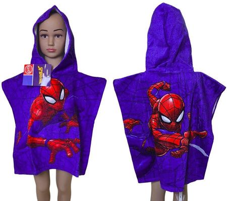 Disney Spiderman Ponczo Ręcznik Dziecięcy Okrycie Kąpielowy 100% Bawełna Marvel