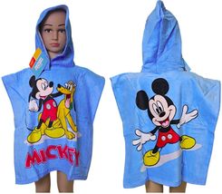 Zdjęcie Disney Myszka Mickey Ponczo Ręcznik Dziecięcy Okrycie Kąpielowy 100% Bawełna - Uniejów