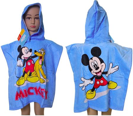 Disney Myszka Mickey Ponczo Ręcznik Dziecięcy Okrycie Kąpielowy 100% Bawełna