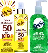 Zdjęcie Malibu Bezbarwny Spray Dla Dzieci SPF50 250ml + Aloe Żel Po Opalaniu 200ml - Czechowice-Dziedzice