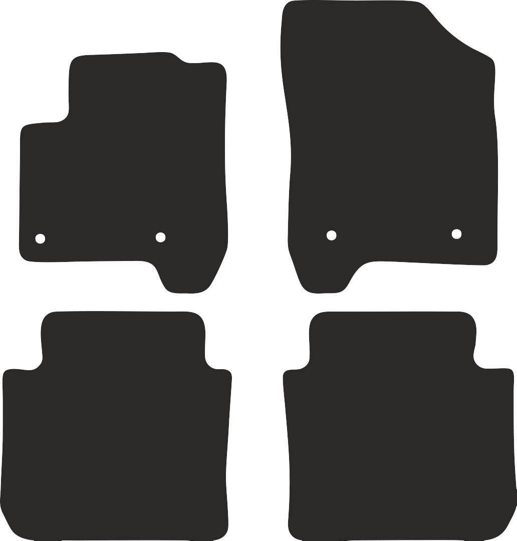 Wielganizator zwart blauw vloermatten velours set geschikt voor: Dacia Sandero I (2008-2013) hatchback, Stepway autovloermatten set velours
