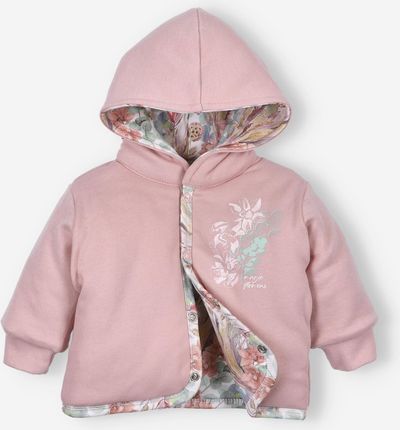 Dwustronna kurtka niemowlęca MAGIC FLOWERS z bawełny organicznej dla dziewczynki