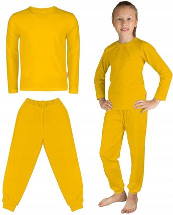 Żółty Komplet Dla Dzieci Długie Spodnie Bluzka Z Długim Rękawem Rozm. 134