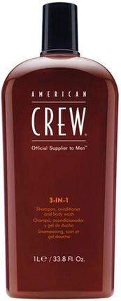 American Crew 3-in-1 Szampon, odżywka i żel pod prysznic 1000 ml
