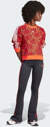 adidas Originals Leopard Luxe Trefoil Crew Sweatshirt - Red