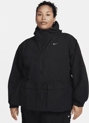 Damska kurtka z kapturem o kroju oversize Nike Sportswear Everything Wovens (duże rozmiary) - Czerń