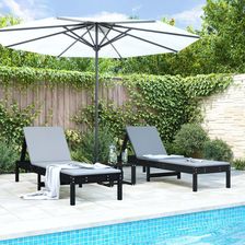 Vidaxl Leżaki 2Szt.Czarne 199,5X60X74cm Drewno Sosnowe 825074