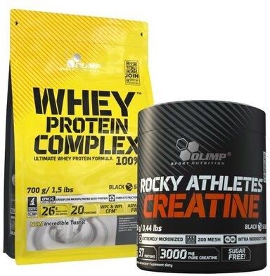 Olimpwhey Protein Complex 100% Waniliowy 700 G + Monohydrat Kreatyny Rocky Athletes Creatine 200 G